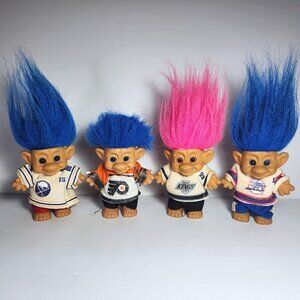 Forest Troll Dolls Lot of 4 Sports Jets Kings Philly Flyers Buffalo Sabres 1980s
